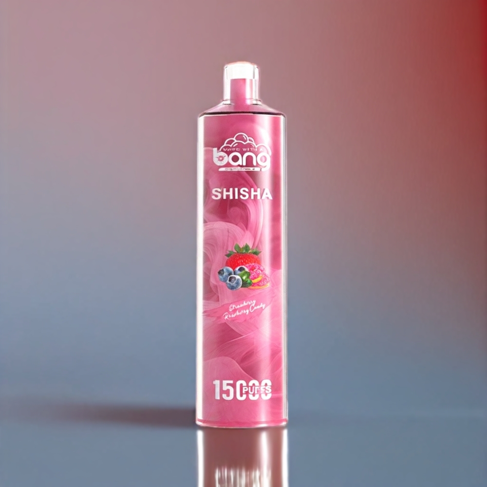 Bang Shisha 15000 Puff Italia Ingrosso vape monouso Fragola Lampone Caramello con 23ml E-liquid, 600mAh Batteria e Type-C Charging