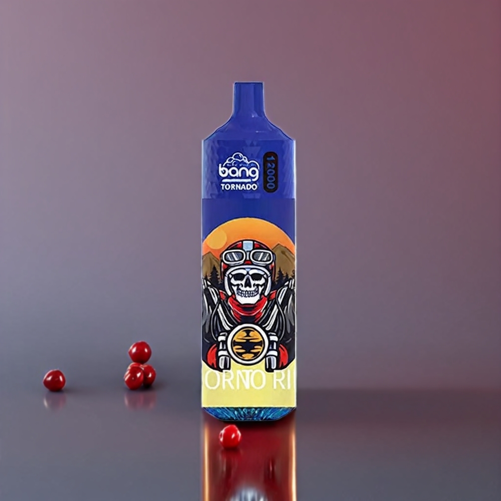 Bang Tornado 12000 Puffs Italia Ingrosso - Dispositivo di Svapo Monouso con Gusto Mirtillo, Ciliegia e Mirtillo Rosso - 23ml di E-Liquid, Batteria 650 mAh