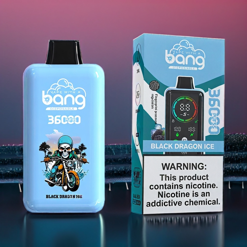 Bang 36000 Power vape monouso Drago Nero Ghiaccio Italia Ingrosso – 36ml E-Liquid, 850mAh Batteria, 36000 Puffs