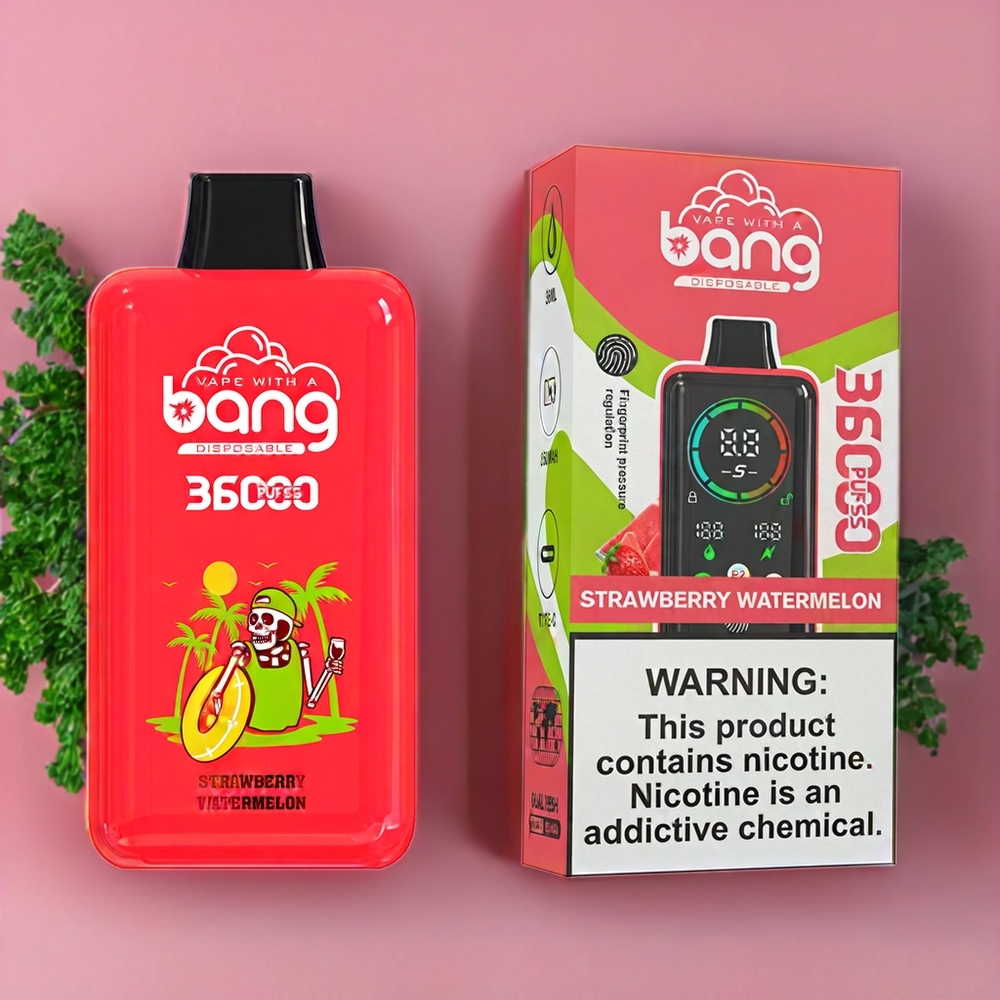 Bang 36000 Power vape monouso Fragola Anguria - Italia Ingrosso - 36ml E-Liquid, 850mAh Batteria, 36000 Puff, 0%-5% Nicotine