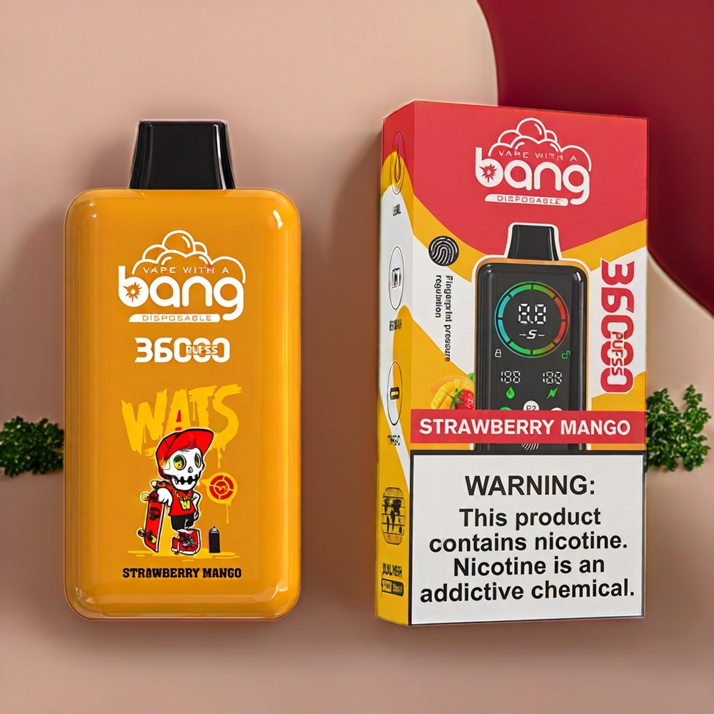 Bang 36000 Power vape monouso Fragola Mango - Italia Ingrosso - 0%/2%/3%/5% Nicotina - 36ml E-Liquid - 850mAh Batteria - 36000 Puff