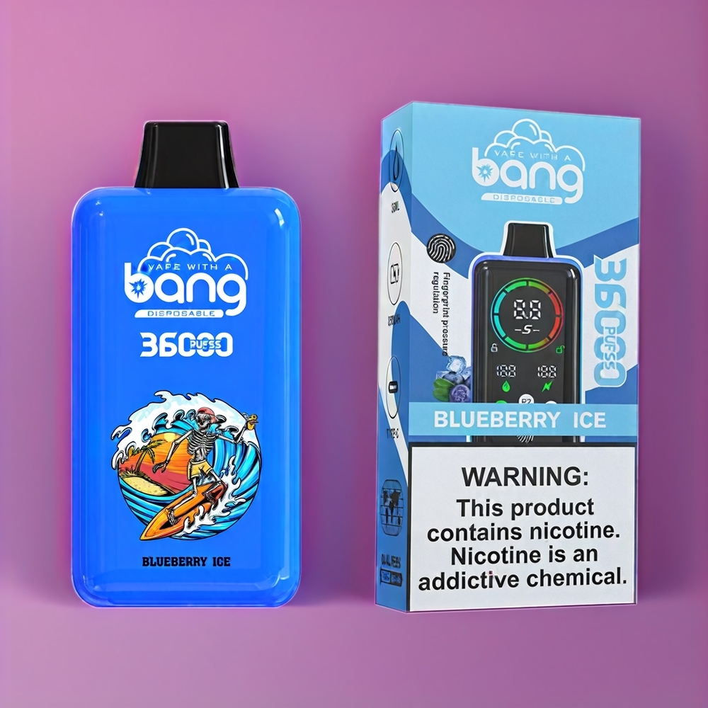 Bang 36000 Power vape monouso Mirtillo Ghiaccio Italia Ingrosso - 36ml E-Liquid, 36000 Puff, 850mAh Batteria, 5% Nicotine