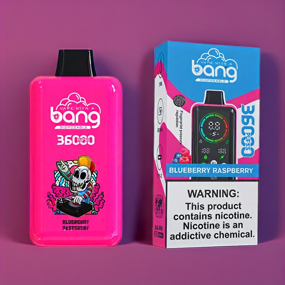 Bang 36000 Power vape monouso Mirtillo Lampone Italia ingrosso con 36ml E-Liquido, 36000 Puff, Batteria 850mAh