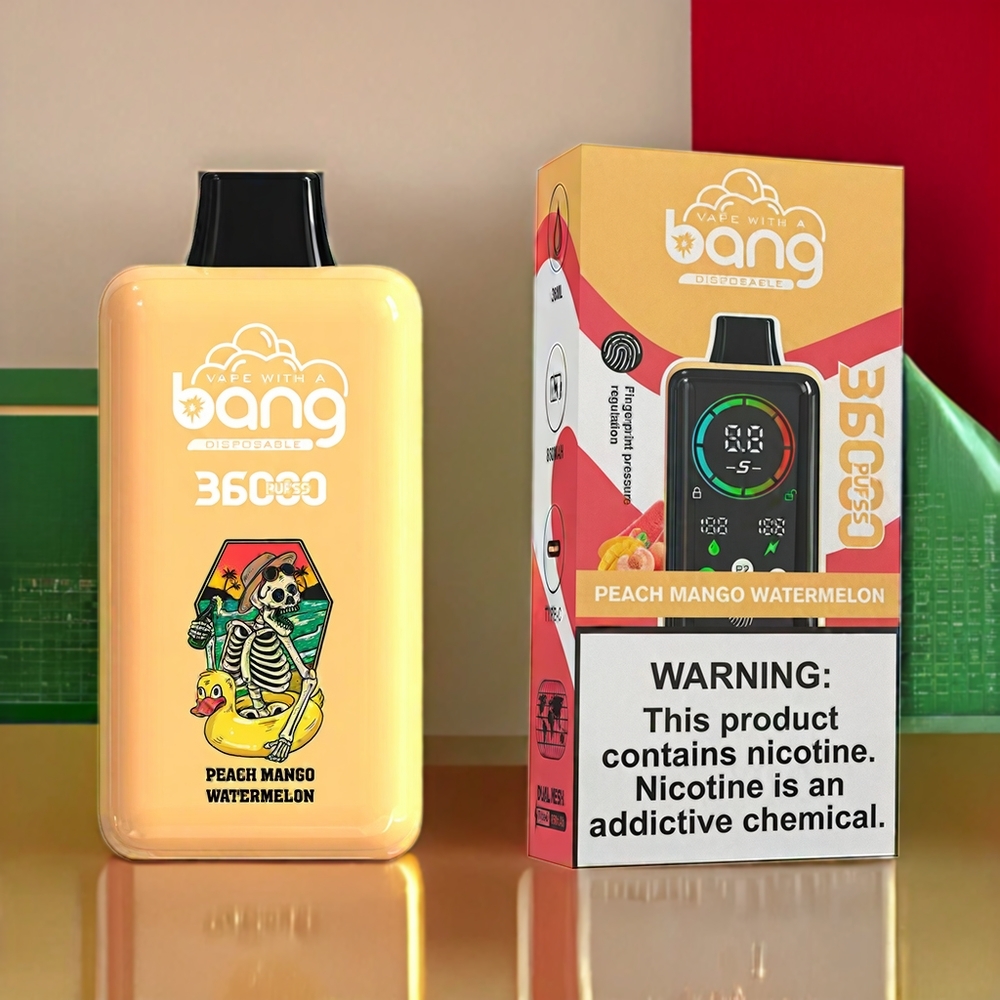 Bang 36000 Power vape monouso Pesca Mango Anguria - Italia Ingrosso - 36ml E-Liquid, 850mAh Batteria, 36000 Puffs
