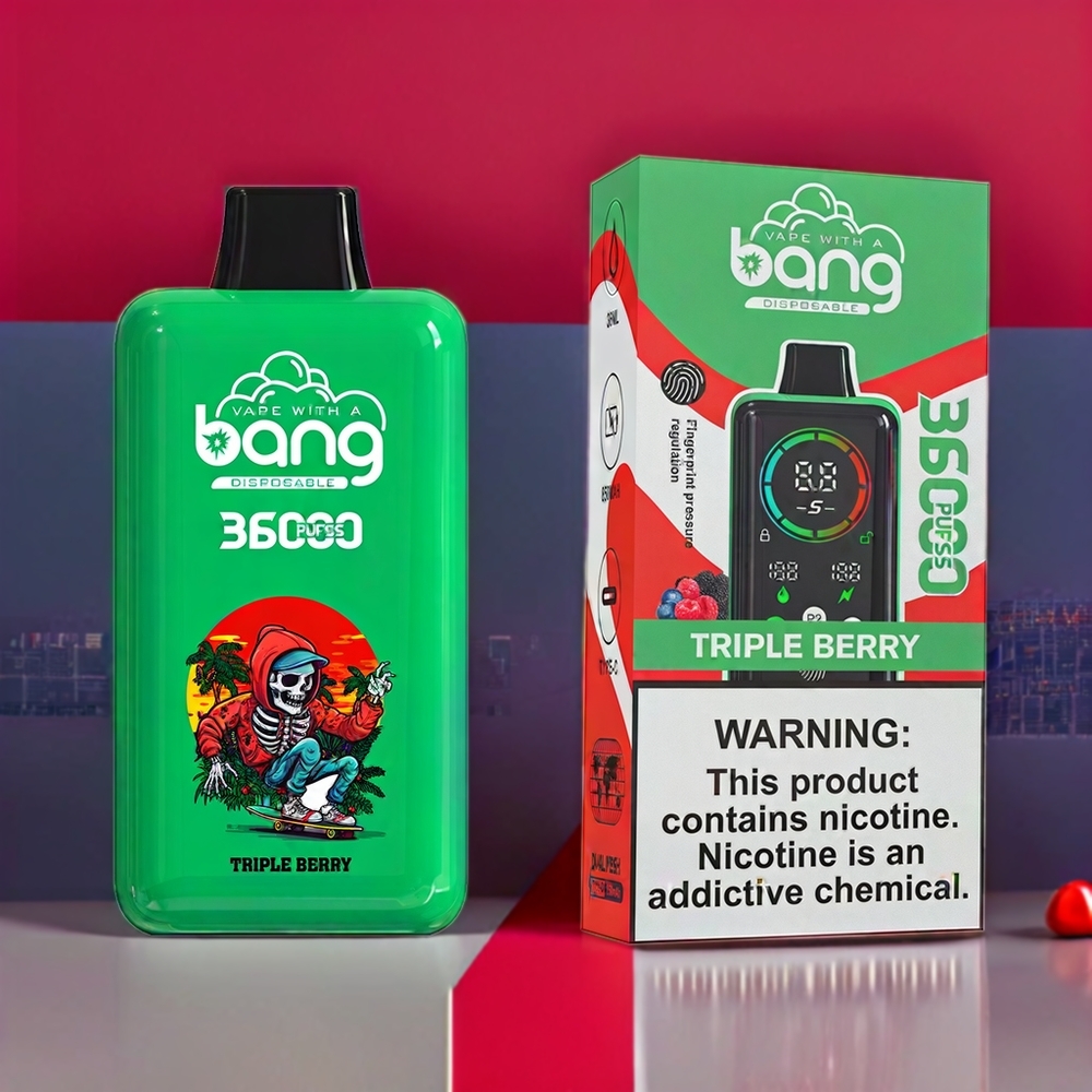 Bang 36000 Power vape monouso Triple Berry Italia Ingrosso con 36ml di E-Liquid, 36000 puff, batteria 850mAh e Bobina a maglie 1.0 Ohm