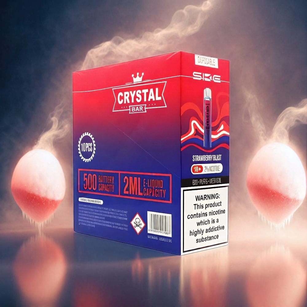 Italia Ingrosso SKE Crystal BAR 600 Vape Fragola Esplosione - 0% Nicotina, 500mAh, 600 Tiri, Acciaio Inossidabile