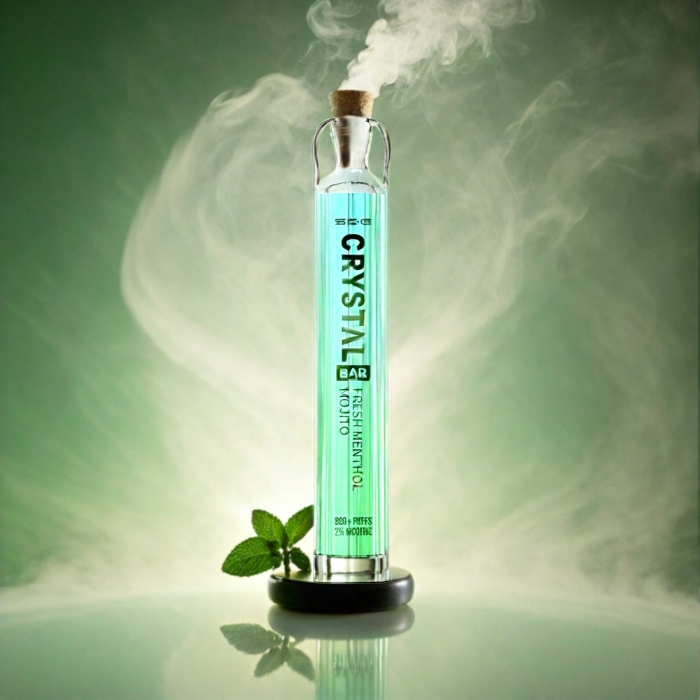 SKE Crystal BAR 600 Italia Ingrosso - 600 Puffs, 0%-2% Nicotina, Fresca Menta Mojito, Batteria 500mAh, Acciaio Inossidabile+PCTG