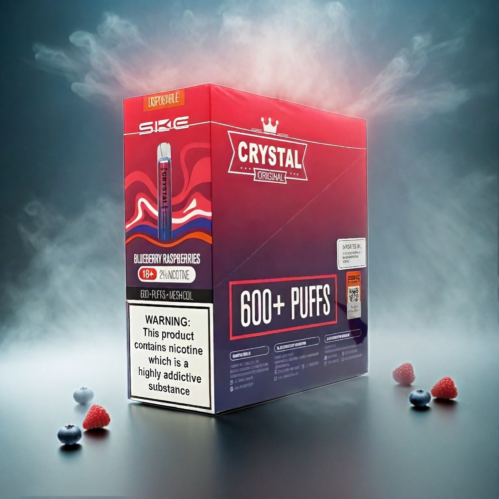 SKE Crystal BAR 600 Italia Ingrosso Blueberry Lamponi 0% Nicotina 500mAh 600 Puffs