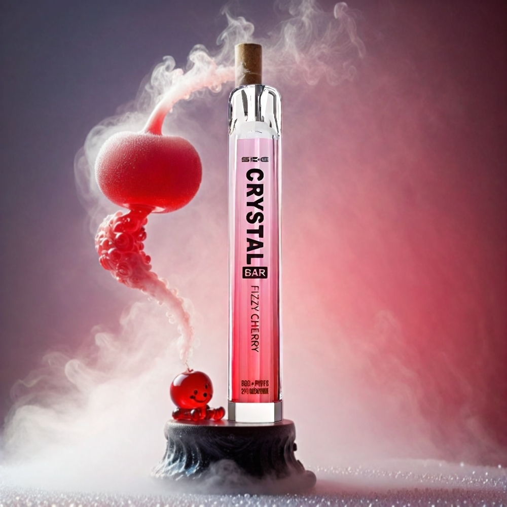SKE Crystal BAR 600 Italia Ingrosso Frizzante Ciliegia – 0% Nicotina, 600 Puffs, Batteria 500mAh, Acciaio Inossidabile