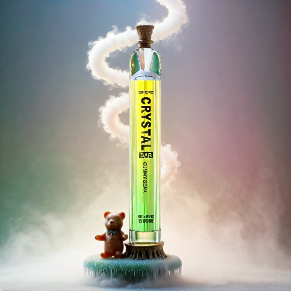 SKE Crystal BAR 600 Italia Ingrosso Gummy Bear Orso Gommoso 0% Nicotina, 500mAh, 600 Puffs, Acciaio Inox+PCTG