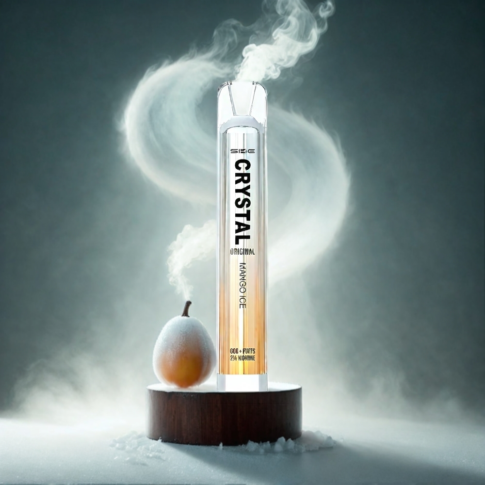 SKE Crystal BAR 600 Italia Ingrosso – Mango Ghiaccio – 0% Nicotina, 500mAh, 600 Puffs, Acciaio Inox + PCTG