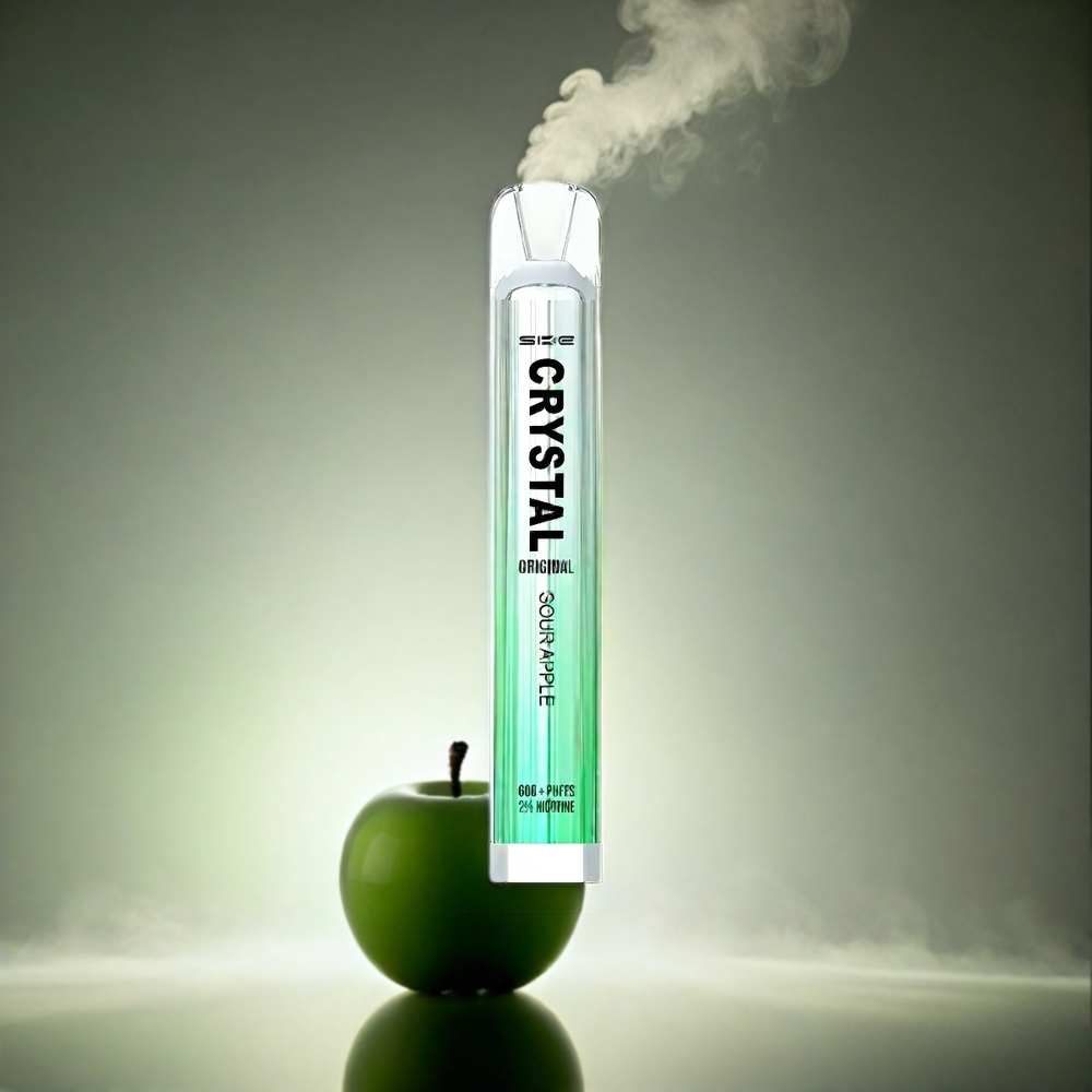 SKE Crystal BAR 600 Italia Ingrosso - Mela Verde Senza Nicotina, 500mAh, 600 Puffs, Acciaio Inossidabile