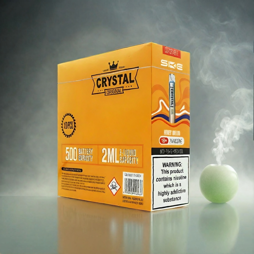 SKE Crystal BAR 600 Italia Ingrosso - Melone Miele - 0% Nicotina - 500mAh - 600 Puffs - Acciaio Inox + PCTG