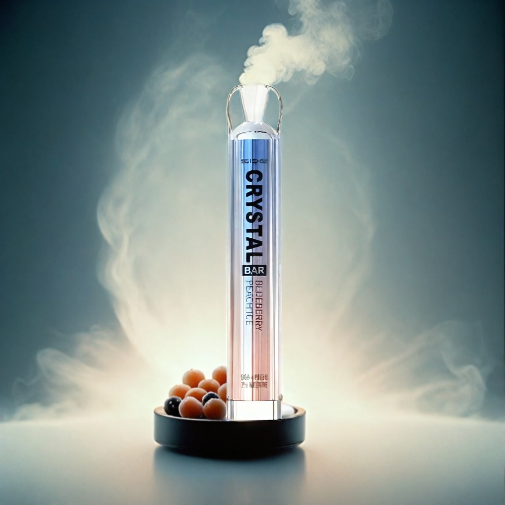 SKE Crystal BAR 600 Italia Ingrosso – Mirtillo Pesca Ghiaccio – 0% Nicotina, 500mAh, 600 Puffs, Acciaio Inox+PCTG