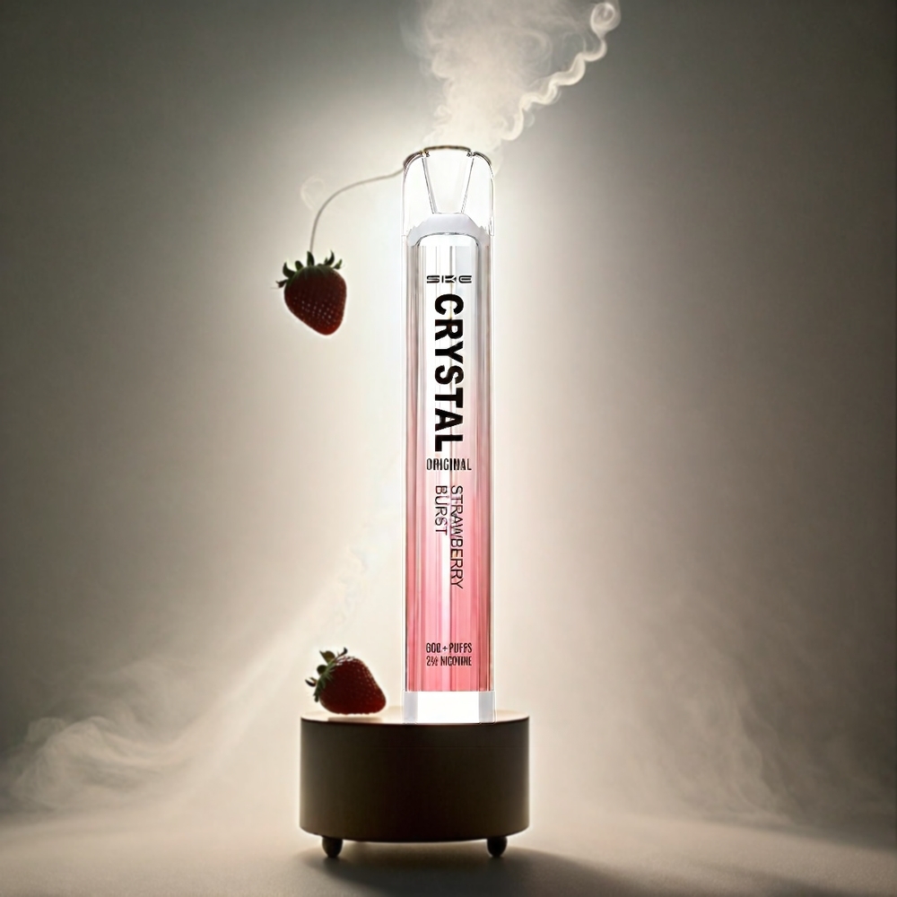 SKE Crystal BAR 600 Italia Ingrosso Vape Fragola Esplosione - 0% Nicotina, 500mAh, 600 Puffs, Acciaio Inossidabile+PCTG, 2.0ml