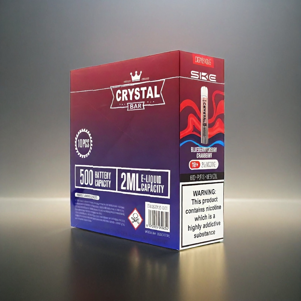SKE Crystal BAR 600 Vape Mirtillo Ciliegia Mirtillo Rosso Italia Ingrosso 0% Nicotina 500mAh 600 Puffs