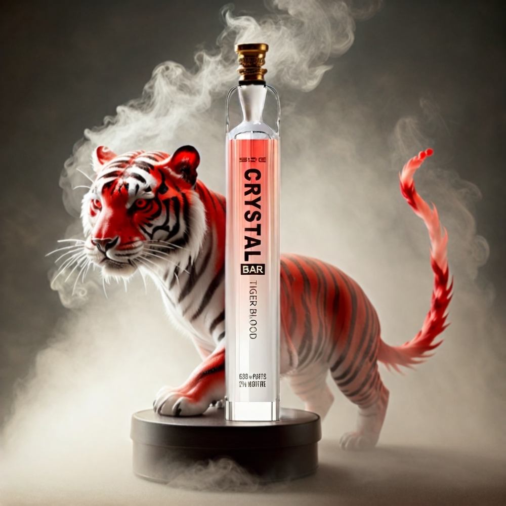 SKE Crystal BAR 600 Vape Tiger Blood Italia Ingrosso – 500mAh, 2.0ml, 600 Puffs, Acciaio Inossidabile+PCTG, 0%/2% Nicotina