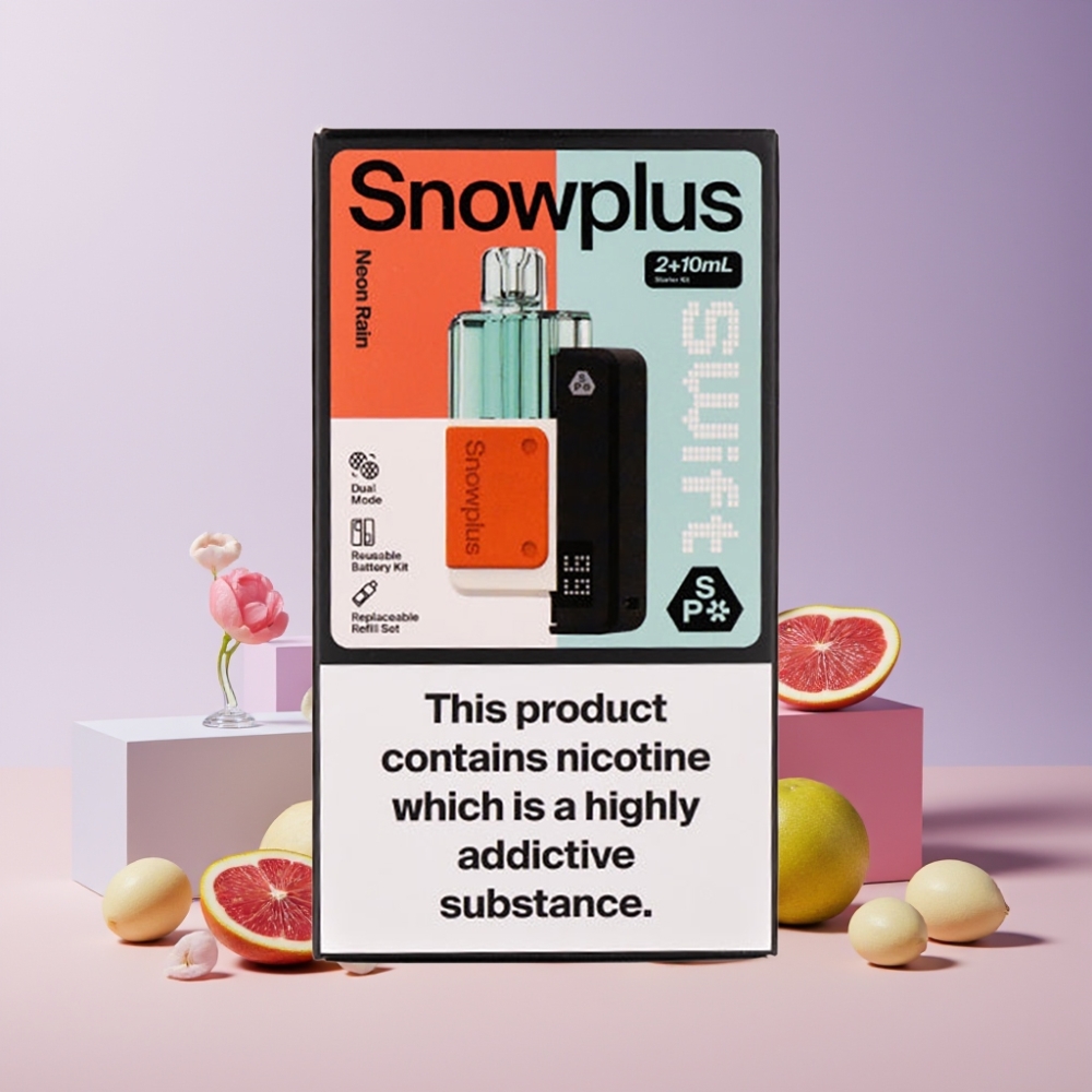 Snowplus Swift 5000 Puffs Italia ingrosso Kit Pod Preconfezionato 2+10 ml 1000 mAh Arcobaleno Neon e Neve
