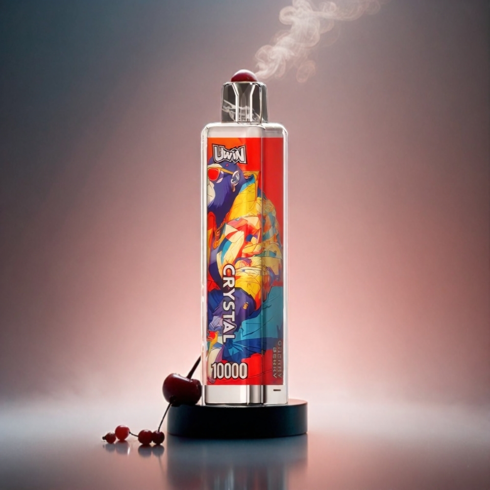 UWIN Crystal 10000 Puffs Italia Ingrosso – Ciliegia e Baccello, 18ml, 650mAh Ricaricabile, 0%, 2%, 3%, 5% Nicotina, Luci RGB