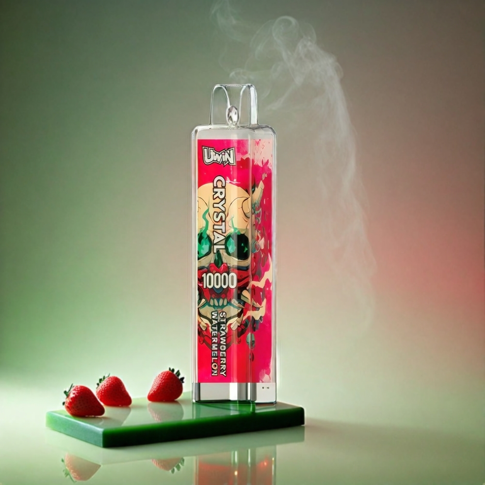 UWIN Crystal 10000 Puffs Italia Ingrosso - Fragola Anguria - 18ml E-Liquid, 650mAh Ricaricabile, 5% Nicotina, Luci RGB
