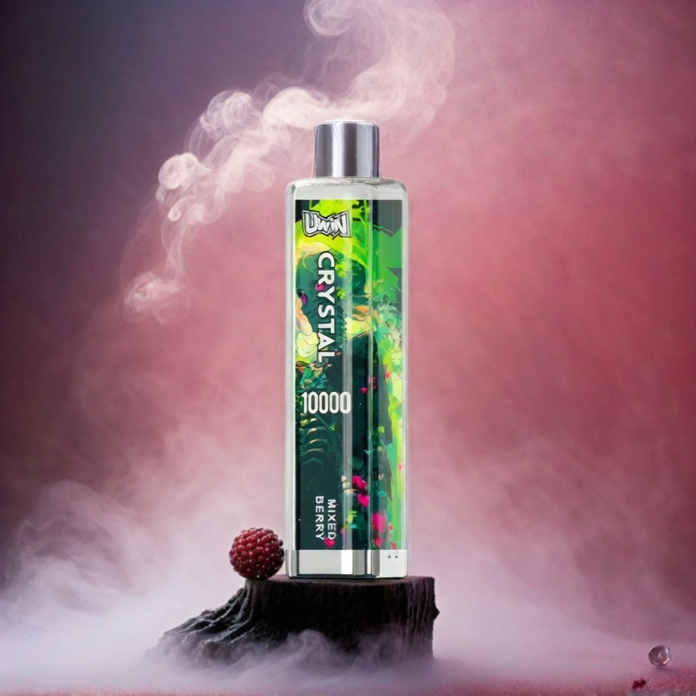 UWIN Crystal 10000 Puffs Italia Ingrosso - Miscela di Bacche, 18ml, 650mAh, Ricarica Type-C, Mesh Coil 0.8 Ohm, Luci RGB
