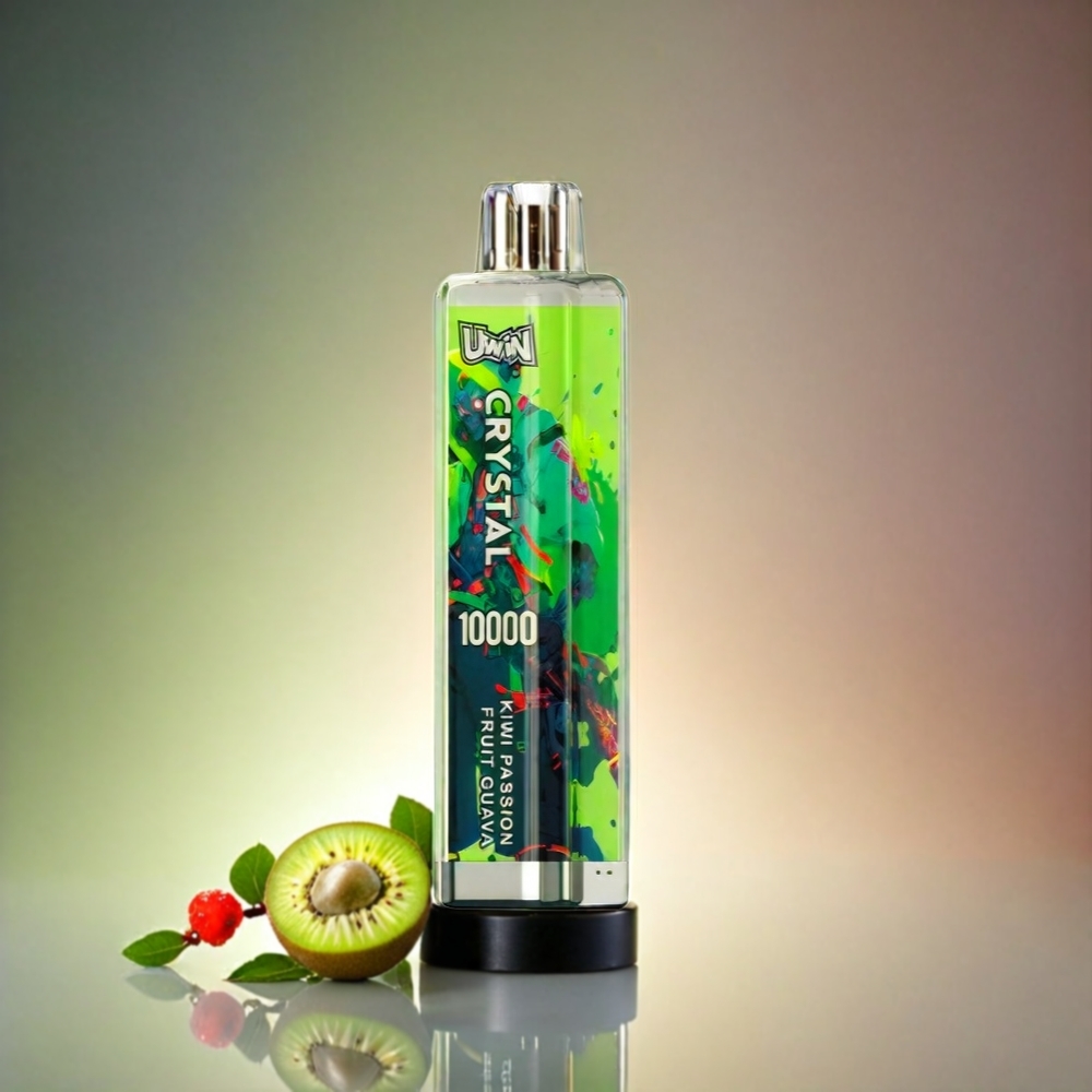 UWIN Crystal Italia Ingrosso 10000 Puffs KIWI Frutto della Passione Guava – 18ml, 650mAh, Ricarica Type-C, 0.8 Ohm Mesh, Luci RGB