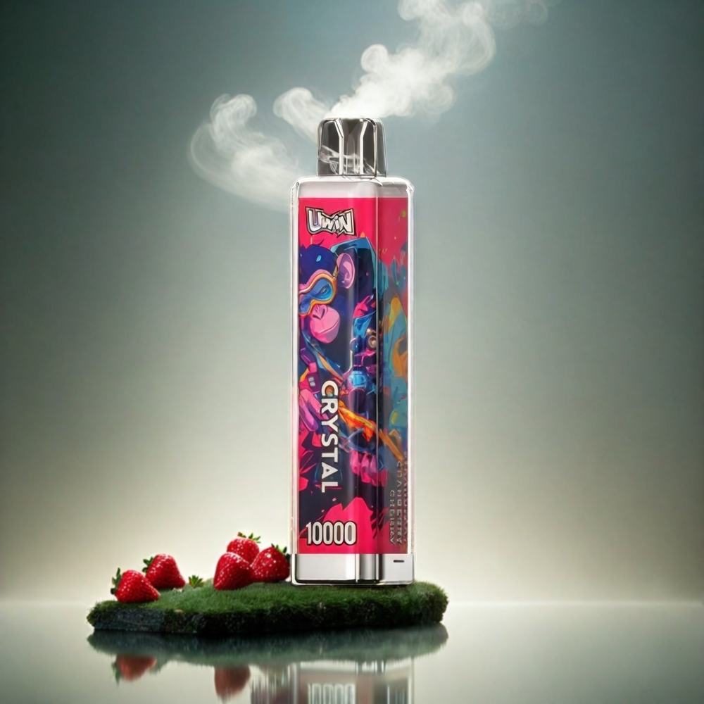 UWIN Crystal Italia Ingrosso 10.000 Tiri Vape Fragola Mirtillo Ciliegia – 18ml, 650mAh, Ricarica Type-C, Mesh Coil 0.8 Ohm, Luci RGB