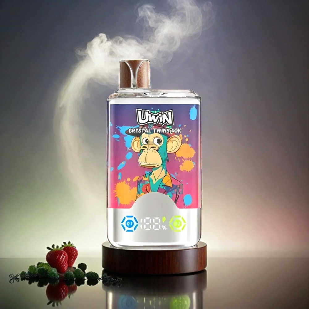 UWIN Crystal Twins 40000 Puffs Italia Ingrosso - Fragola Kiwi Uva Ghiacciata - 32ml, 850mAh, Tipo-C, Mesh Coil 0.6 Ohm, Nicotina 0%/2%/3%/5%