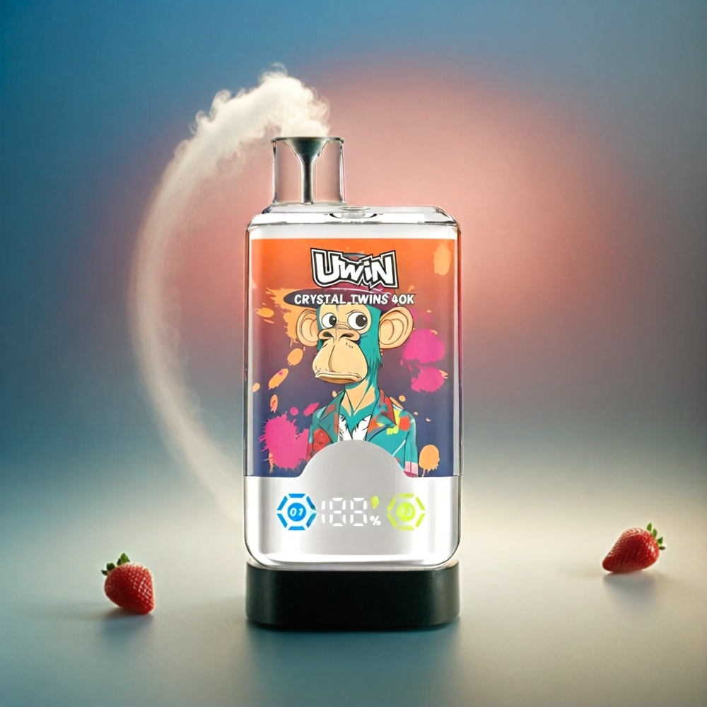 UWIN Crystal Twins 40000 Puffs Italia Ingrosso – Fragola Lampone Ciliegia Mr Blu – Doppio Aroma, 32ml, 0.6 Ohm Mesh, Ricaricabile Type-C