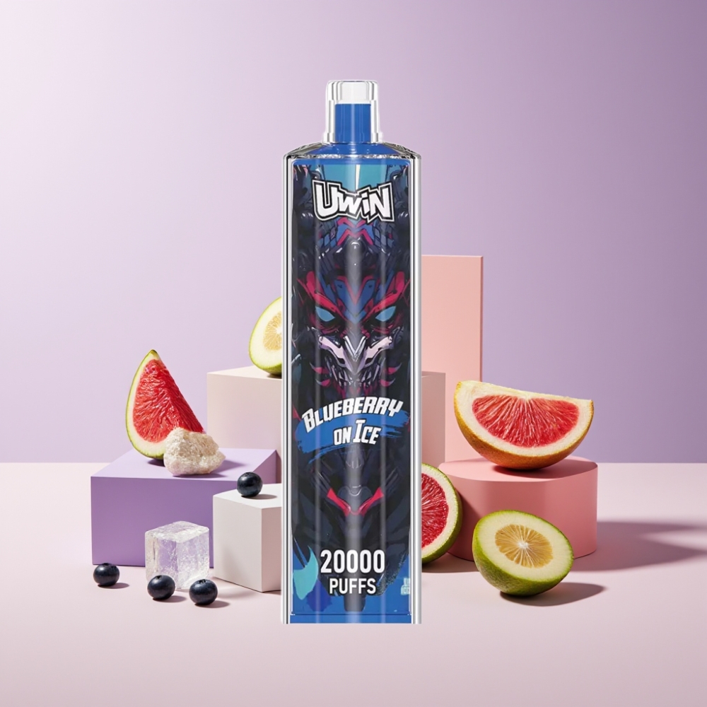 Uwin Shisha Hookah Crystal 20000 Puff Italia Ingrosso Mirtillo Ghiacciato 0%-5% Nic 22ml Mesh Coil Type-C