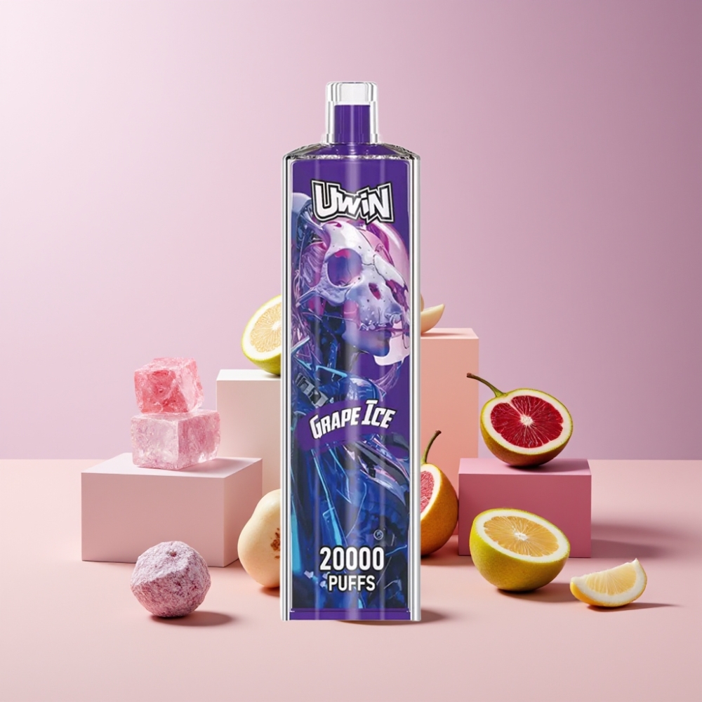 Uwin Shisha Hookah Crystal 20000 Puffs Italia Ingrosso Ghiaccio d'Uva 22ml Mesh Coil Type-C Ricaricabile
