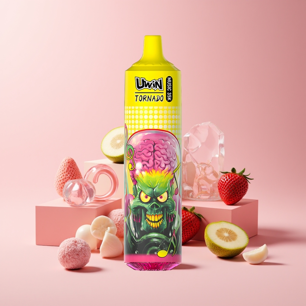 Uwin Tornado 35K Music Disposable Vape Fragola Ghiaccio - Italia Ingrosso - 35K Puff, 5% Nic, Ricaricabile