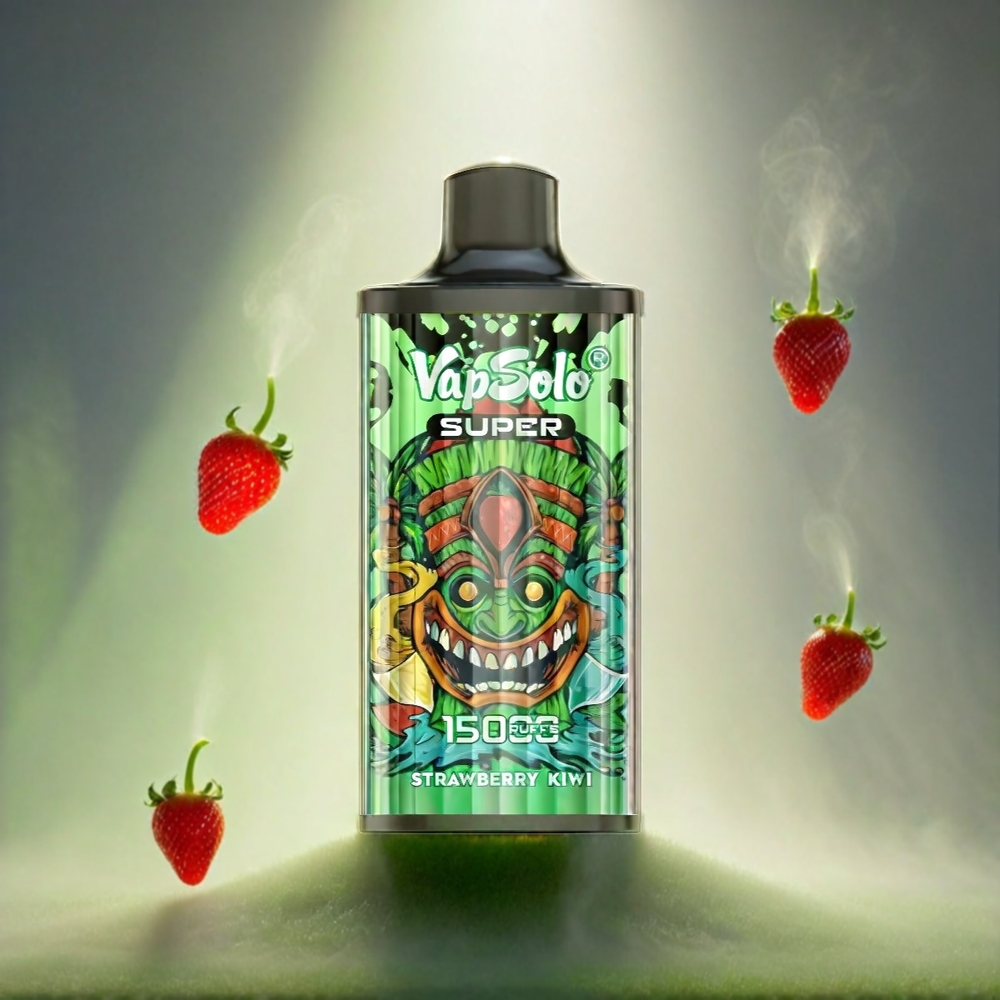 Vapsolo Super 15000 Puffs Italia Ingrosso Vape Fragola Kiwi con 40ml E-Liquid, 850mah Mesh Coil, Tipo-C Ricarica