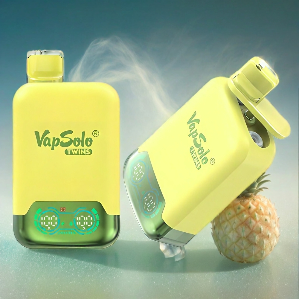 Vapsolo Twins 20000 Puffs Italia Ingrosso – Ananas Cocco & Anguria Ghiacciato – 40ml E-Liquido, 20mg/ml o 50mg/ml, Doppio Serbatoio, Ricarica Type-C