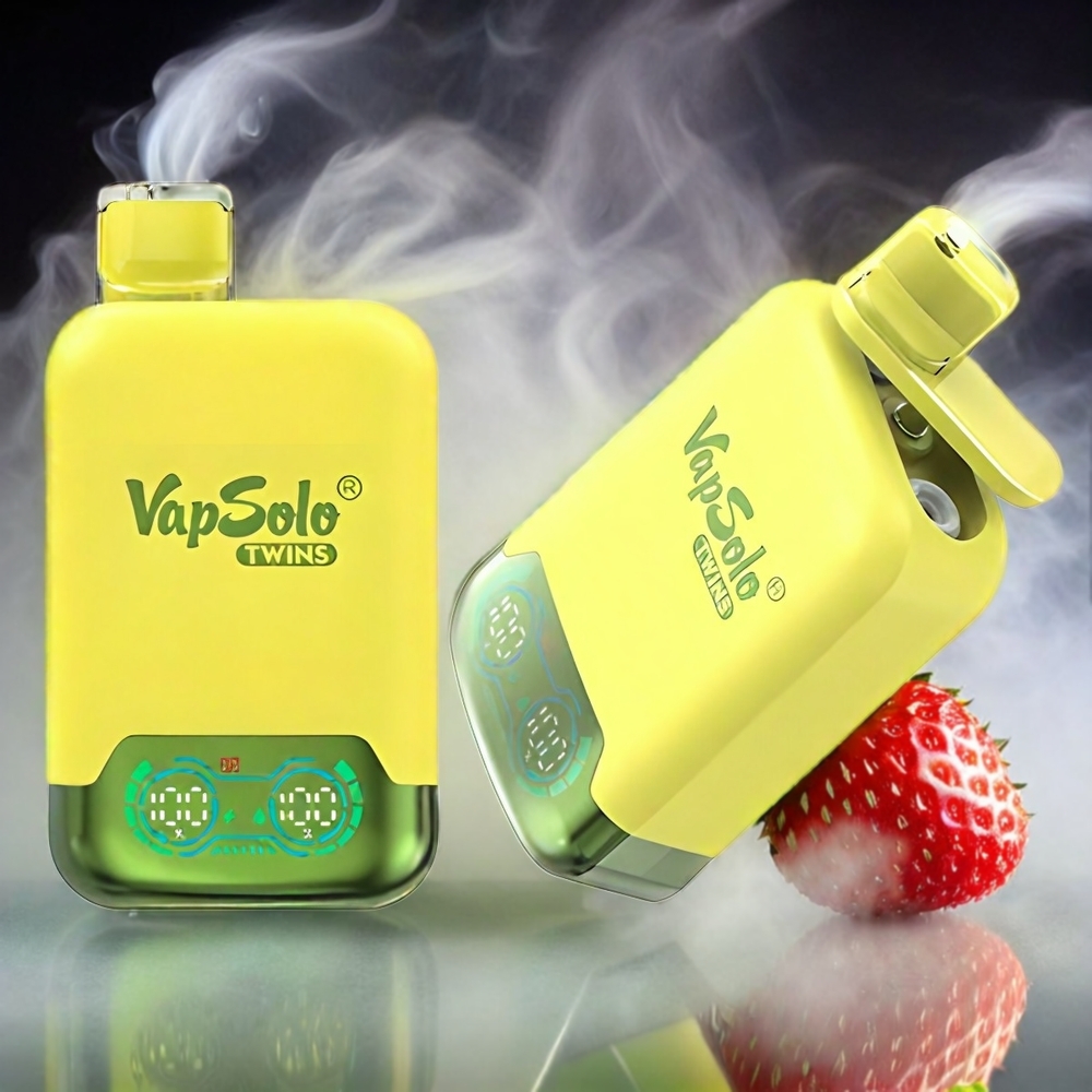 Vapsolo Twins 20000 Puffs Italia Ingrosso - Ananas Cocco & Fragola Banana - 40ml E-Liquid, 20mg/ml o 50mg/ml, Doppio serbatoio, Ricarica Type-C