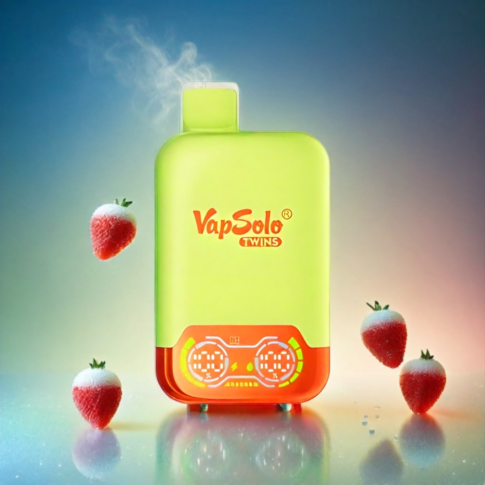 Vapsolo Twins 20000 Puffs Italia Ingrosso - Anguria Ghiacciata & Frutti di Bosco - 40ml E-Liquid, 20/50mg Nicotina, 2 Serbatoi, Ricarica Type-C