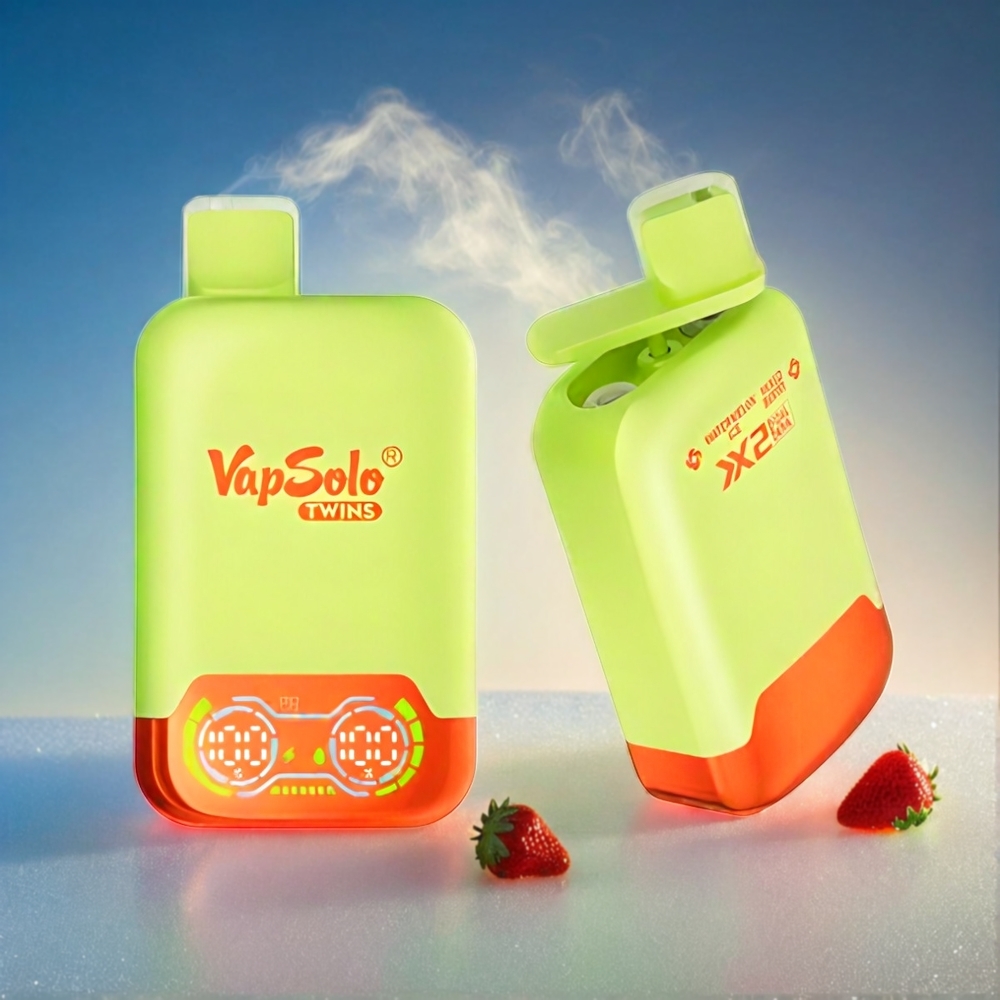 Vapsolo Twins 20000 Puffs Italia Ingrosso - Anguria Ghiacciata & Frutti di Bosco - 40ml E-Liquid, 20/50mg Nicotina, 2 Serbatoi, Ricarica Type-C