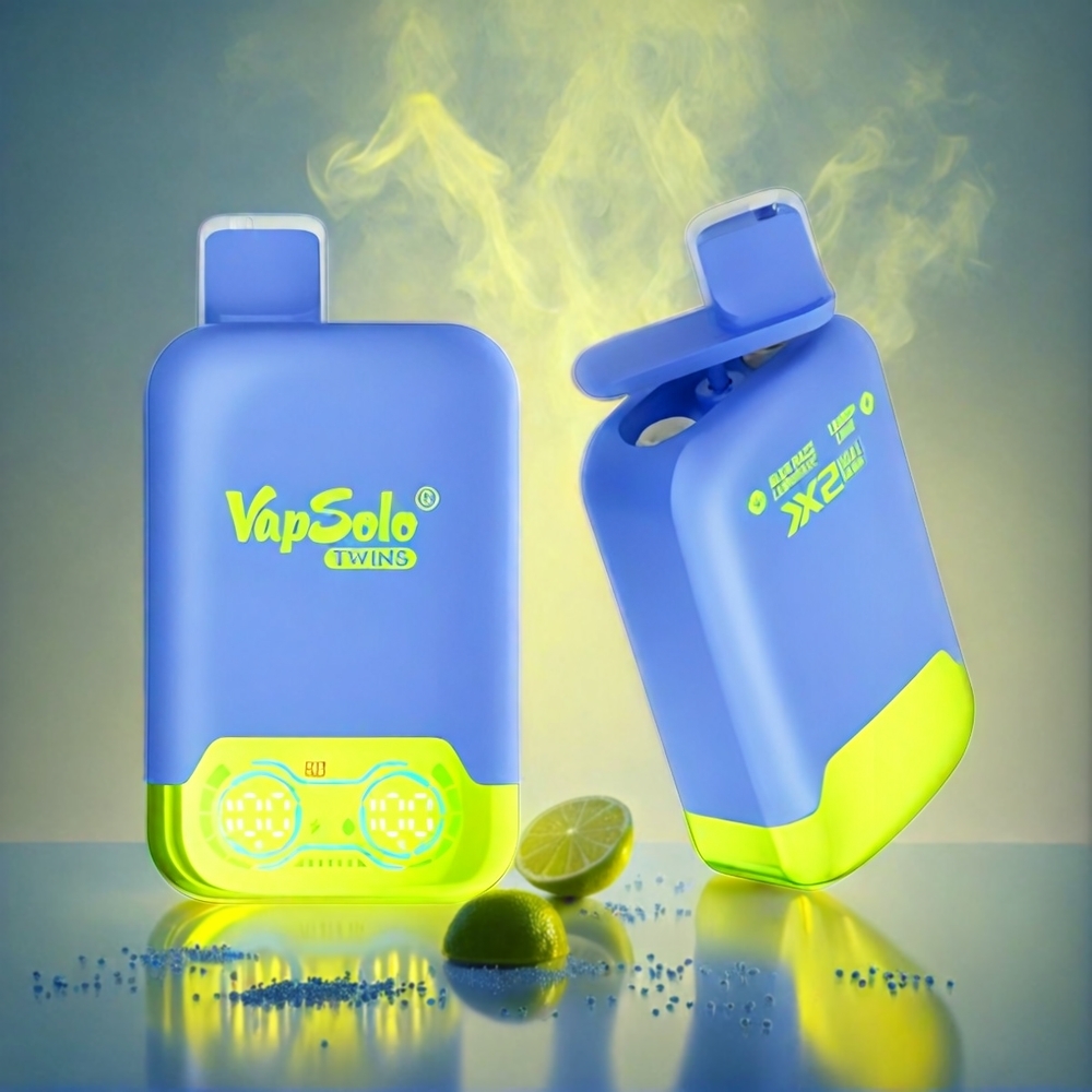 Vapsolo Twins 20000 Puffs Italia Ingrosso Blue Razz Lemonade & Lemon Lime - 40ml E-Liquid, 20mg/50mg Nicotine, Doppio Serbatoio, Ricarica Type-C