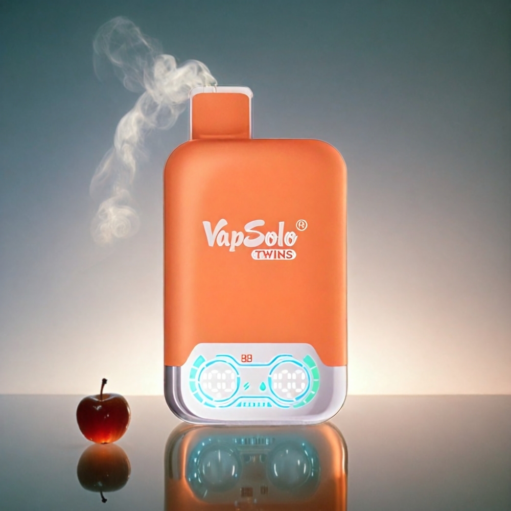 Vapsolo Twins 20000 Puffs Italia Ingrosso - Ciliegia Cola & Pesca Succosa Ghiacciata - 40ml E-Liquid, 20mg/ml o 50mg/ml, Doppio Serbatoio, Ricarica Type-C