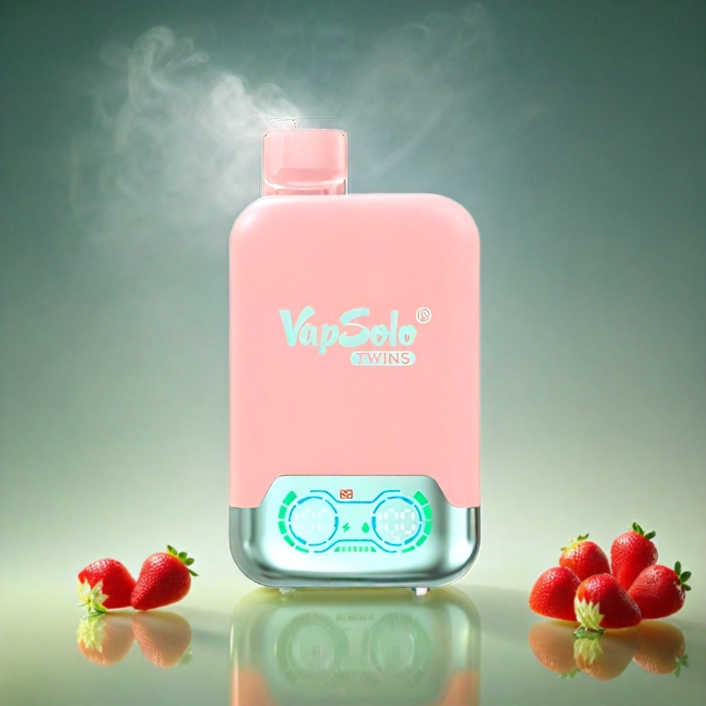 Vapsolo Twins 20000 Puffs Italia Ingrosso - Fragola Ghiaccio & Mango Pesca Anguria - 40ml E-Liquid, Type-C Ricarica