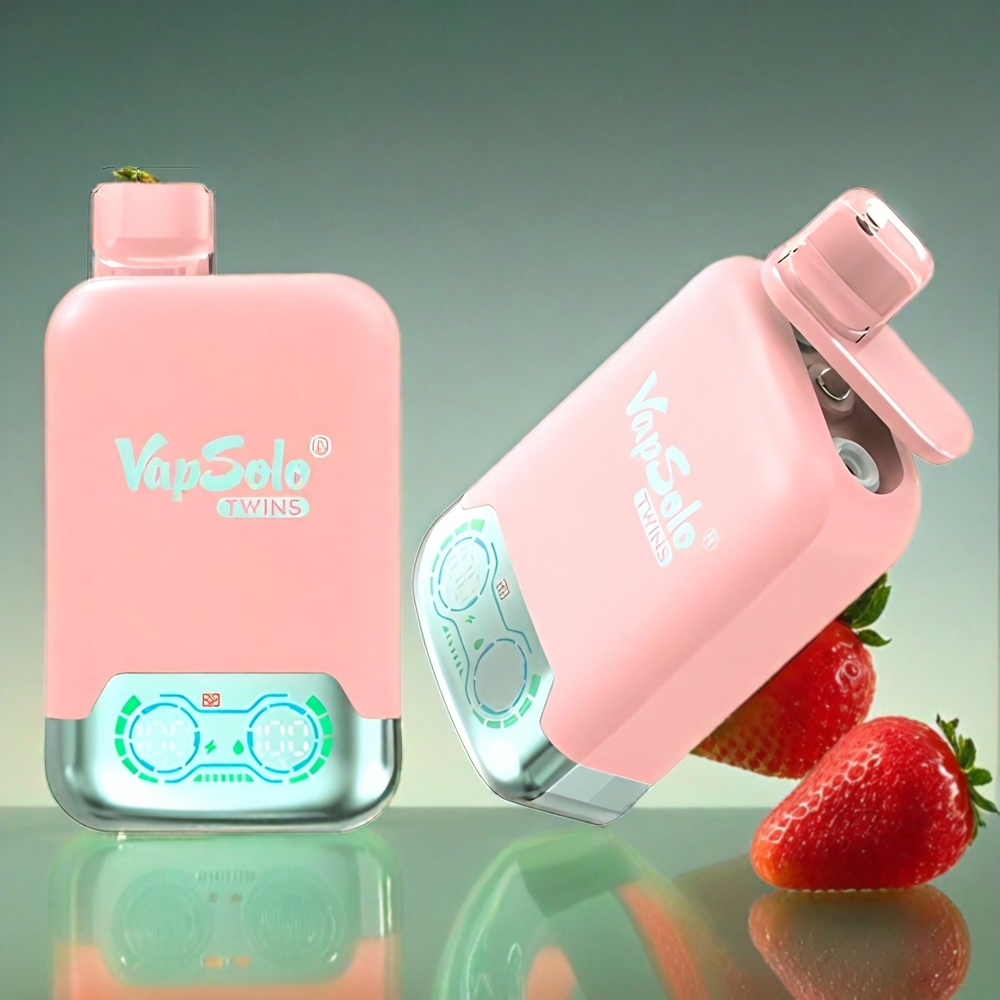 Vapsolo Twins 20000 Puffs Italia Ingrosso - Fragola Ghiaccio & Mango Pesca Anguria - 40ml E-Liquid, Type-C Ricarica
