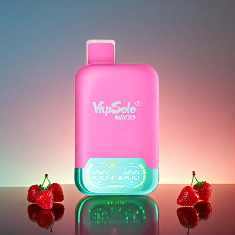 Vapsolo Twins 20000 Puffs Italia Ingrosso - Fragola Lampone Ciliegia Ice & Uva Ice - 40ml E-liquido - 20mg/ml o 50mg/ml - Doppio Serbatoio - Ricarica Tipo-C
