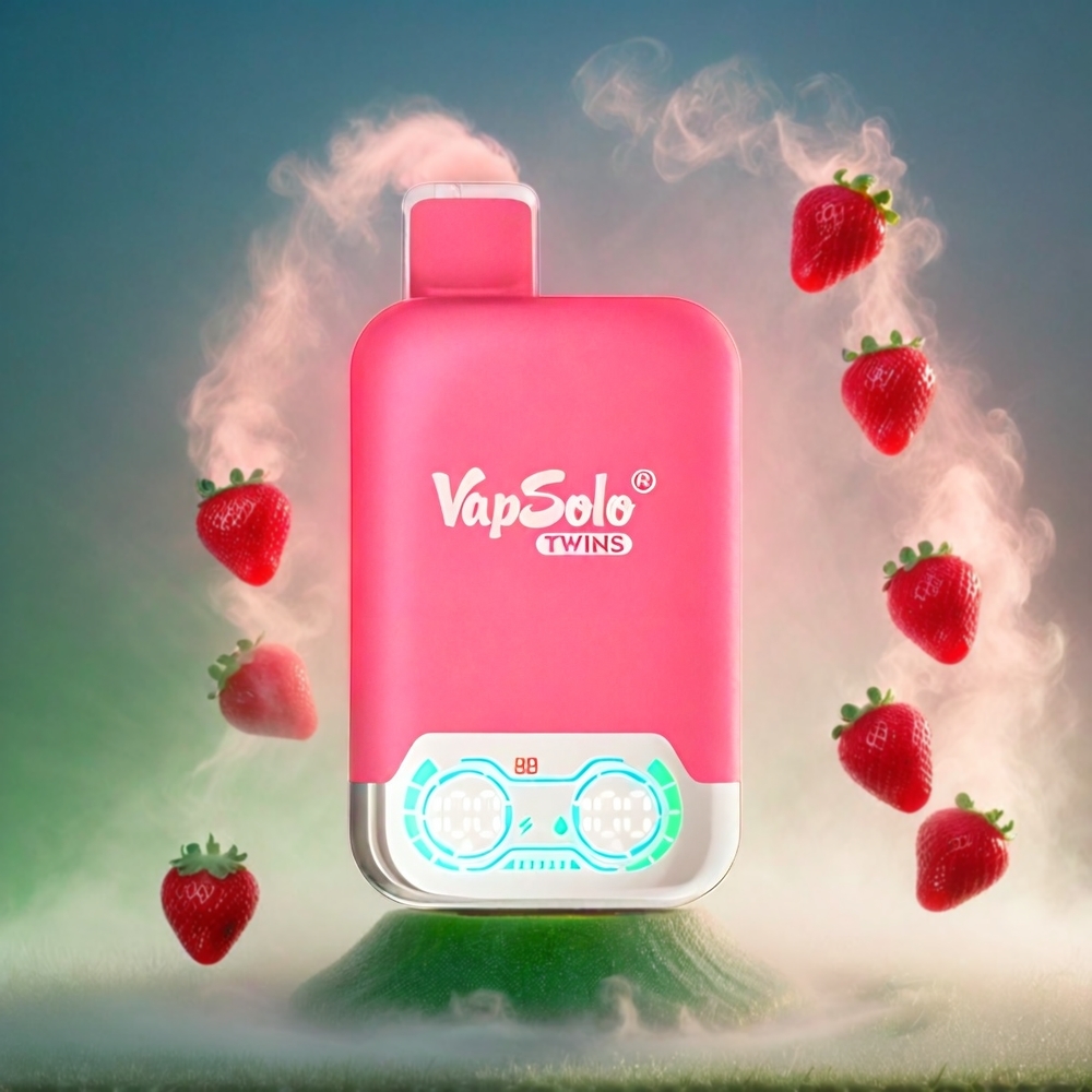 Vapsolo Twins 20000 Puffs Italia Ingrosso Vape Fragola Cocomero & Orso Gommoso, 40ml E-Liquid, 2 Serbatoi, Ricarica Type-C