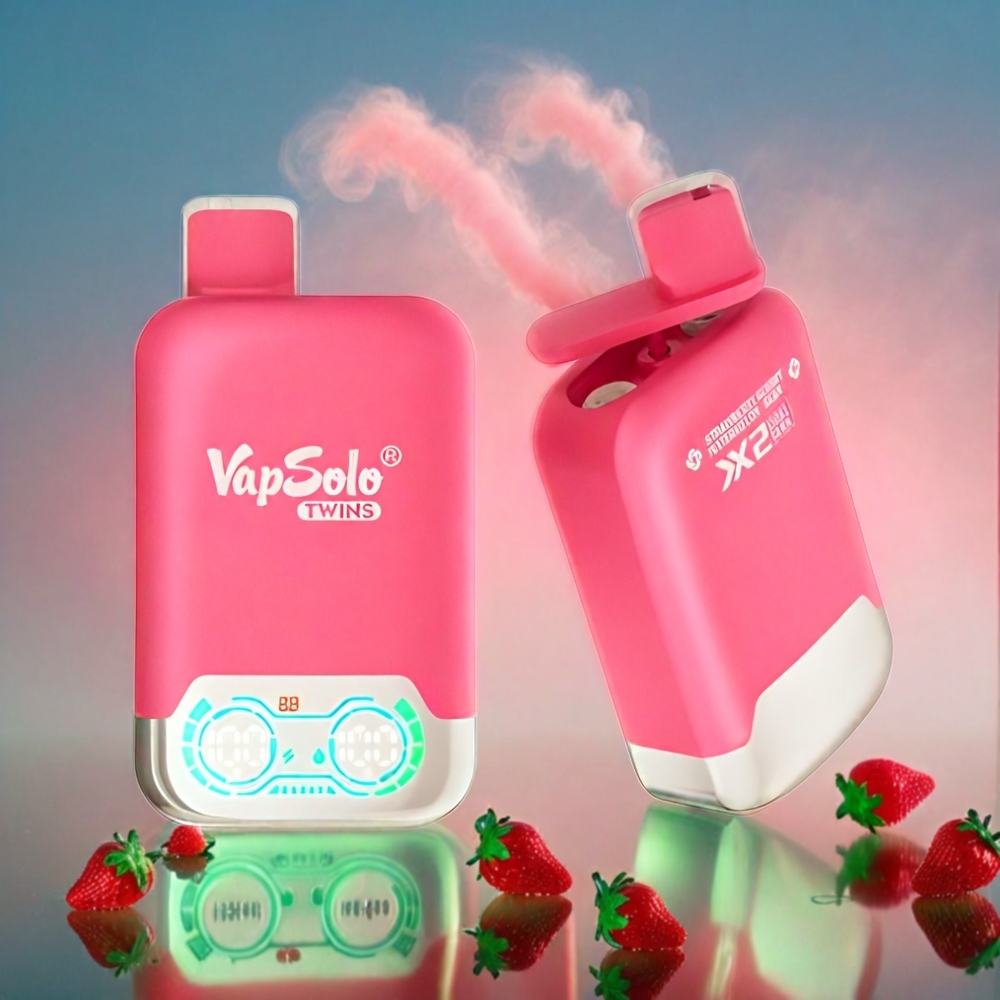 Vapsolo Twins 20000 Puffs Italia Ingrosso Vape Fragola Cocomero & Orso Gommoso, 40ml E-Liquid, 2 Serbatoi, Ricarica Type-C