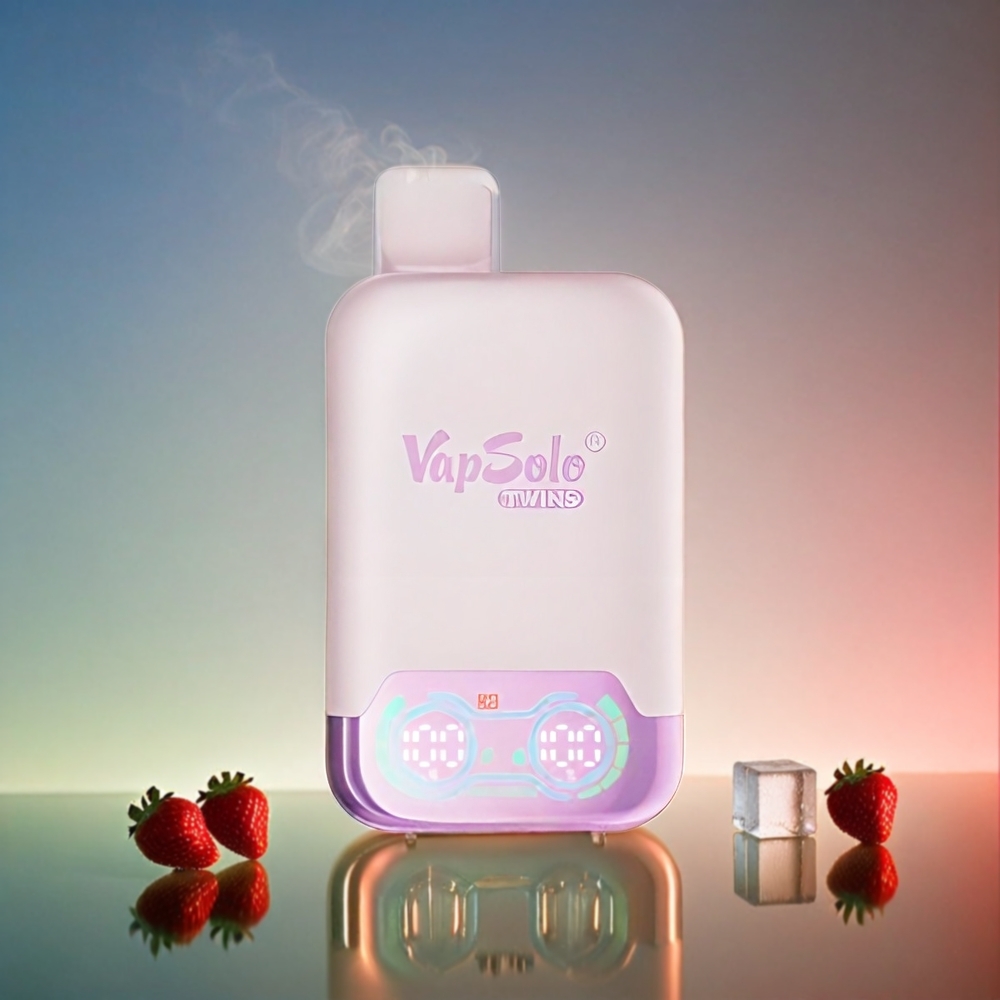 Vapsolo Twins 20000 Puffs Italia Ingrosso Vape Ghiaccio d'Uva & Fragola Kiwi con 40ml E-Liquido, 2 Serbatoi, Ricarica Type-C, 20mg/ml o 50mg/ml Nicotina