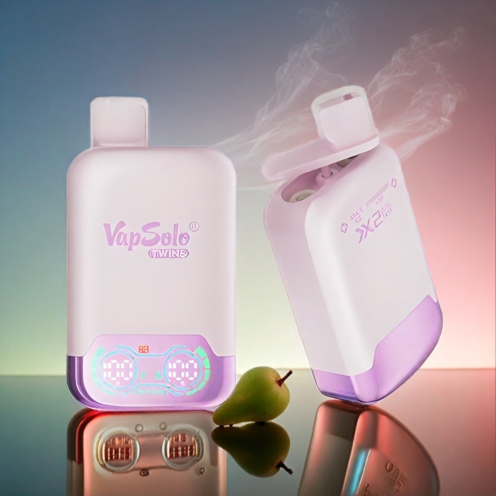 Vapsolo Twins 20000 Puffs Italia Ingrosso Vape Ghiaccio d'Uva & Fragola Kiwi con 40ml E-Liquido, 2 Serbatoi, Ricarica Type-C, 20mg/ml o 50mg/ml Nicotina