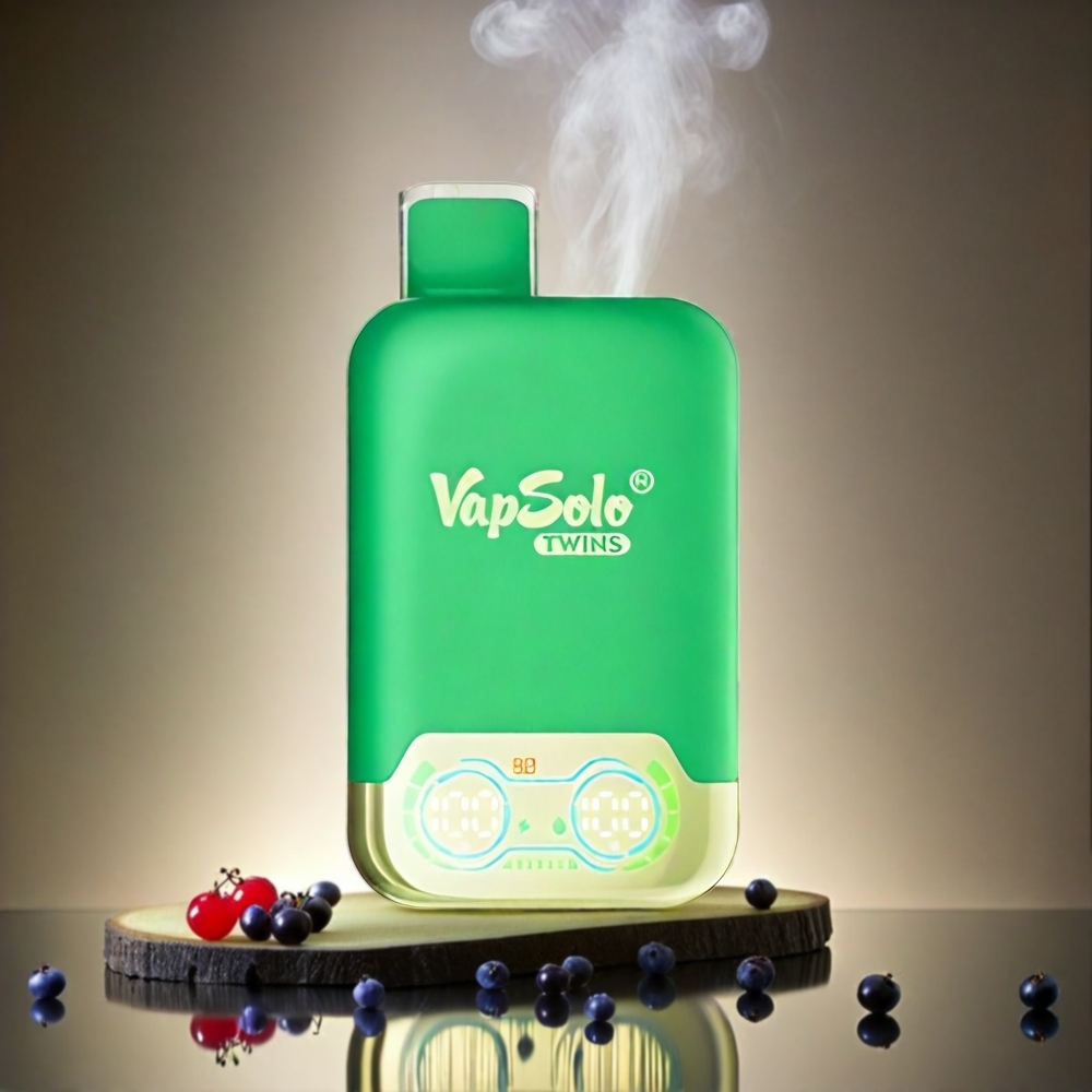 Vapsolo Twins 20000 Puffs Italia Ingrosso Vape Mirtillo Nero & Pompelmo Rinfrescante con 40ml E-Liquido, 20mg/ml o 50mg/ml Nicotina, Doppio Serbatoio, Tipo-C Ricarica