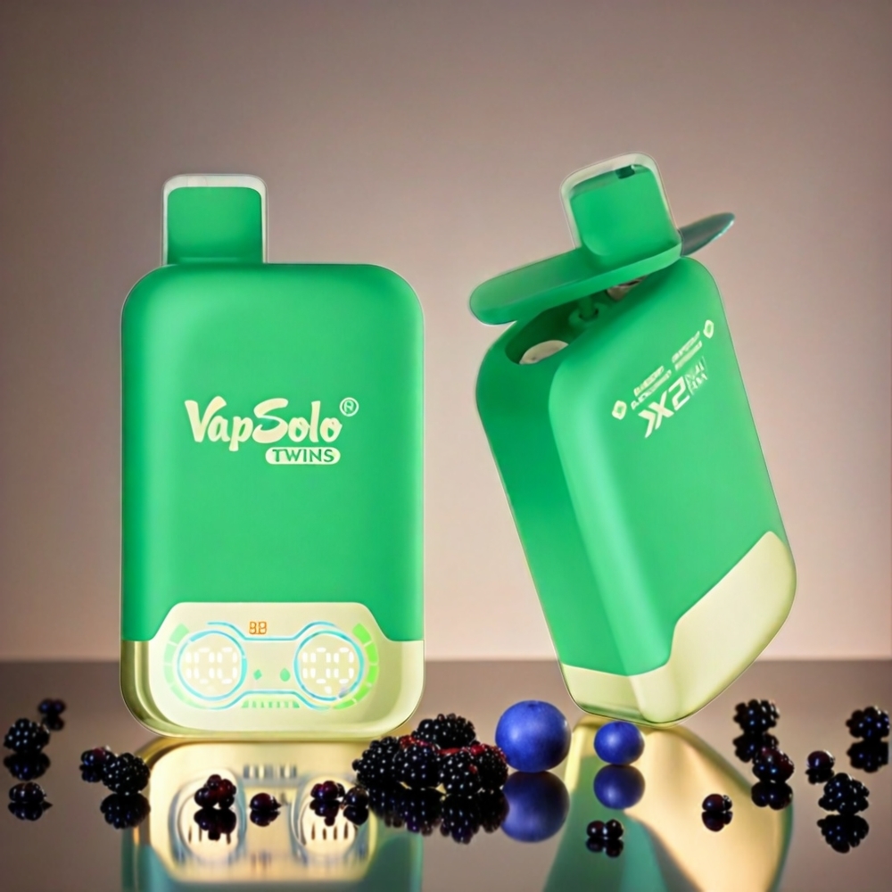 Vapsolo Twins 20000 Puffs Italia Ingrosso Vape Mirtillo Nero & Pompelmo Rinfrescante con 40ml E-Liquido, 20mg/ml o 50mg/ml Nicotina, Doppio Serbatoio, Tipo-C Ricarica