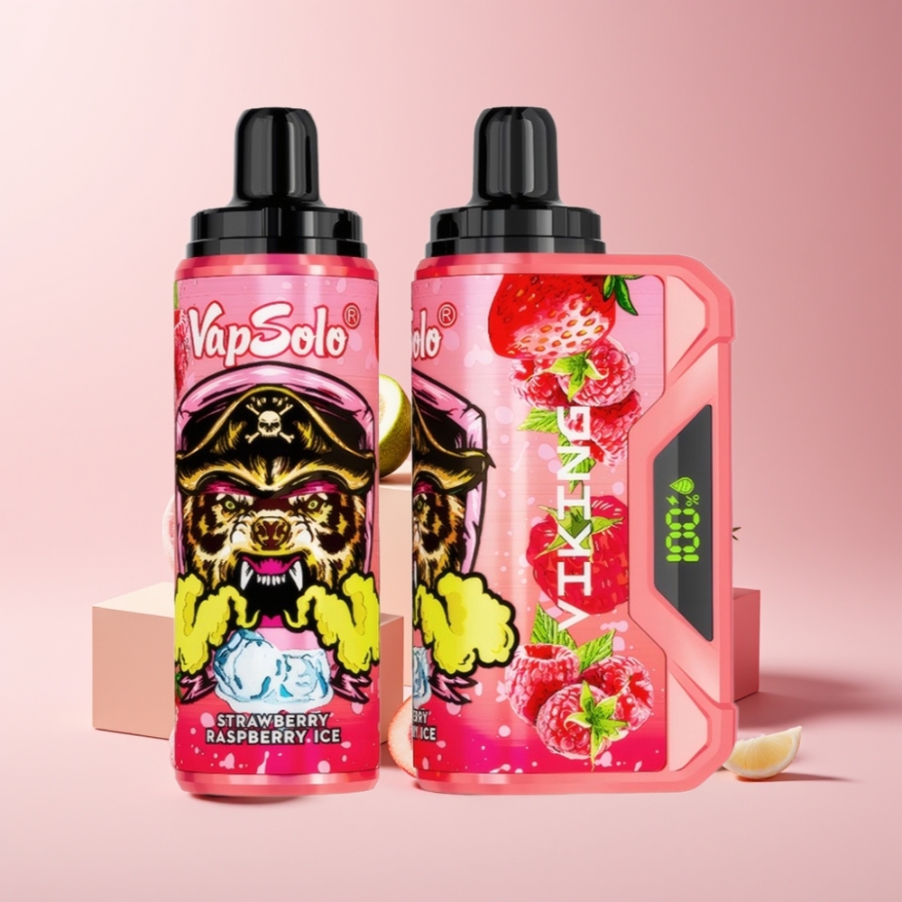 VapSolo VIKING 12000 Puff Disposable Vape Fragola Lampone Ghiaccio Italia Ingrosso 22ml 20/50mg