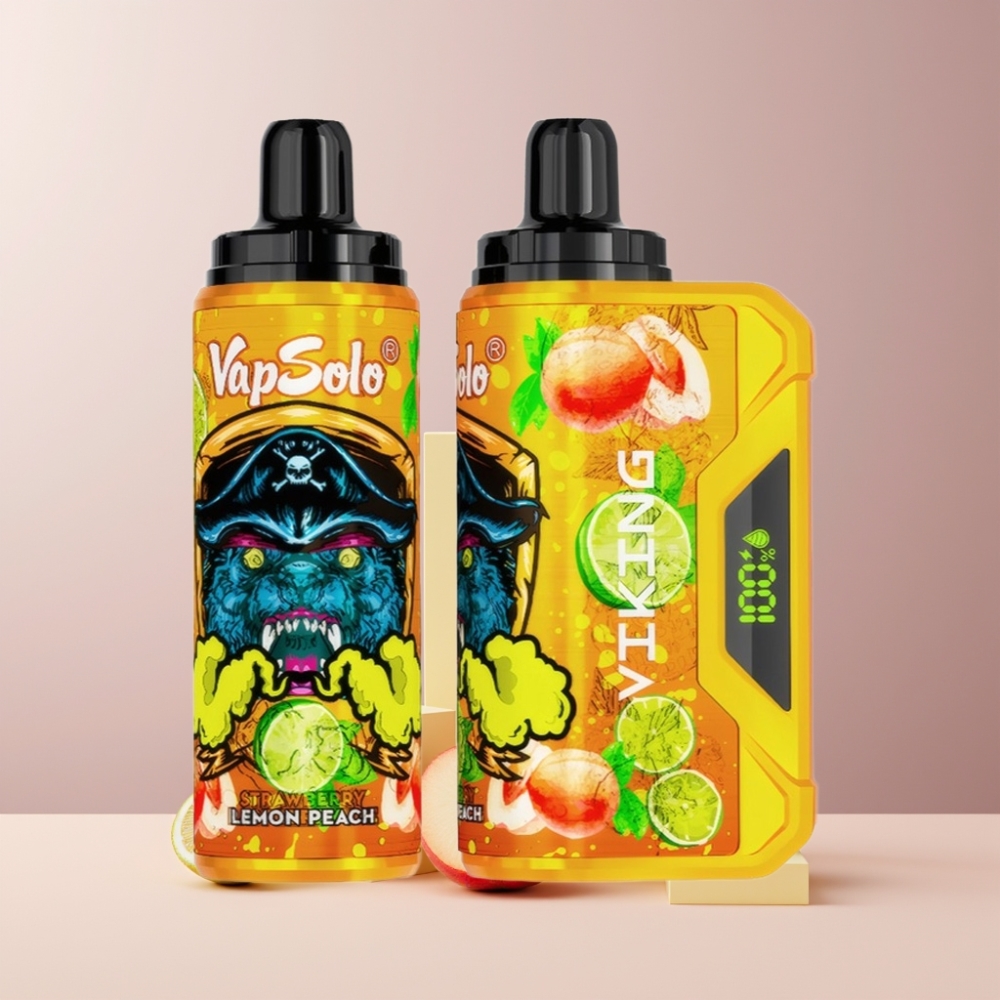 VapSolo VIKING 12000 Puff Disposable Vape Limone Pesca Italia Ingrosso 22ml 50mg Tipo-C
